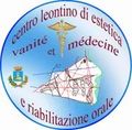 Circular logo for Centro Leontino di Estetica, Vanità e Medicina e Riabilitazione Orale, with tooth and medical symbols