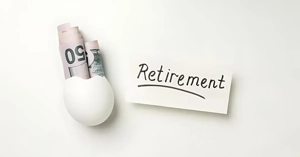 Light bulb with a retirement note and rolled-up 50-dollar bill on a white background