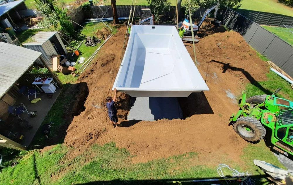 An Ongoing Pool Installation