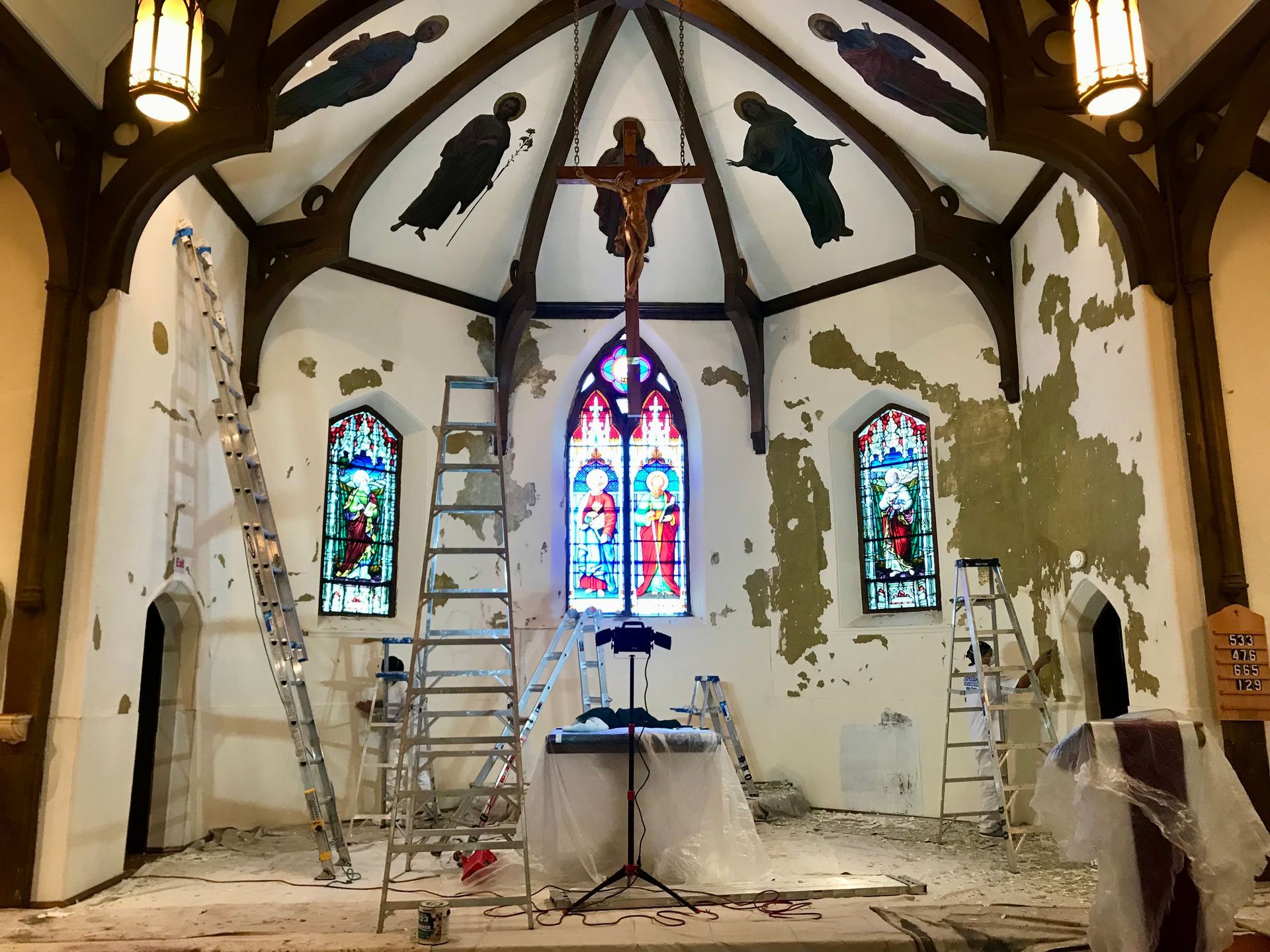 Church interior painting Before 1
