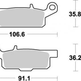 Remblokken Raptor 250 08-14 voor Rechts