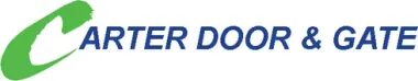 Carter Door & Gate logo with green stylized C and blue text on a white background