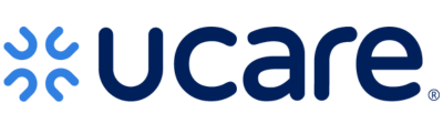 UCare logo: Blue abstract symbol and text