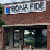 Bona Fide Psychotherapy & Counselling office storefront with brick facade and glass entrance