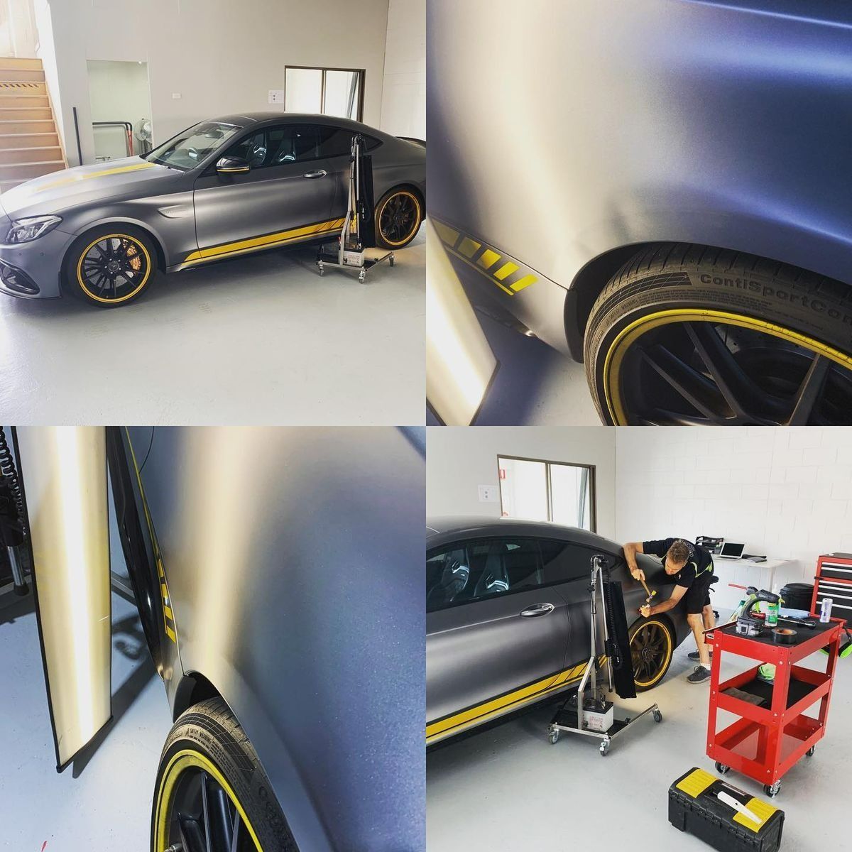 Blue Car Paintless Dent Removal — Dent Motive in Nerang, QLD