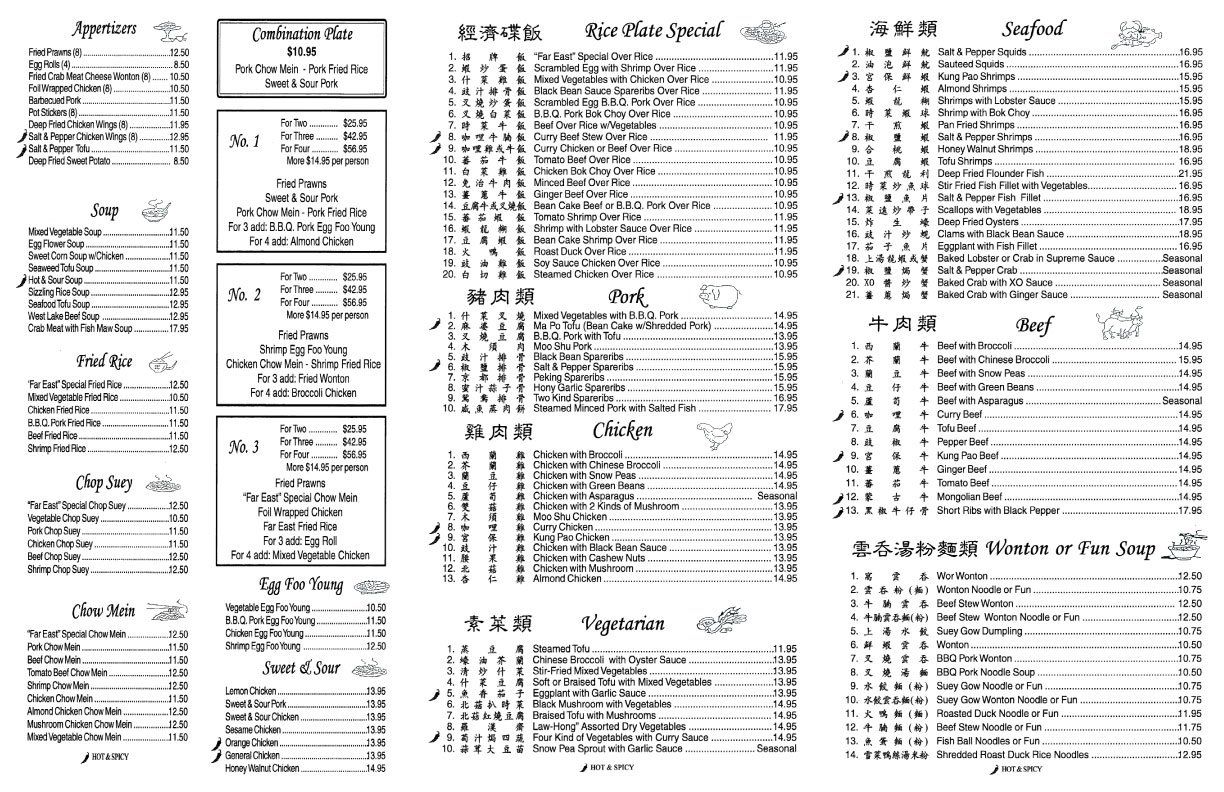 Appertizers Menu - Sacramento, CA - Far East Café