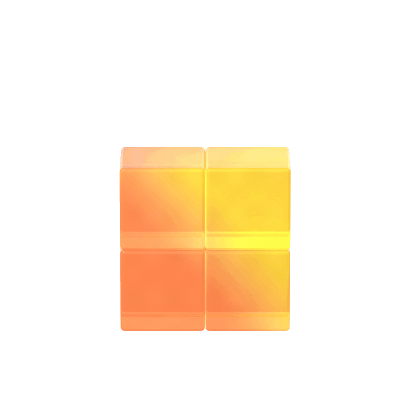 Four orange and yellow square blocks arranged in a square shape.