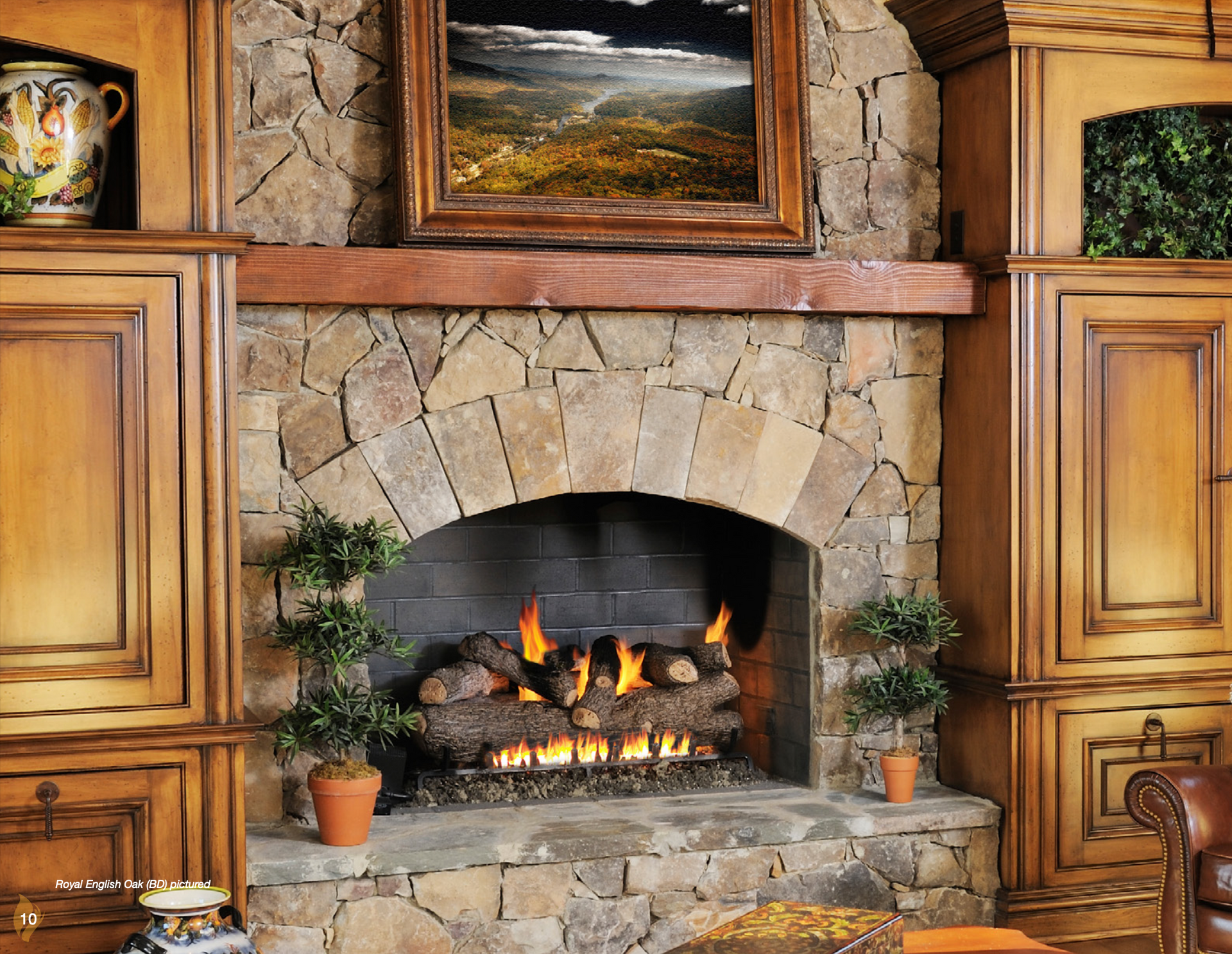 Stone Fireplace Gas Logs