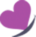 Purple heart-shaped butterfly, abstract design with soft edges.