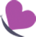 Purple heart-shaped butterfly, black wing detail, on white background.