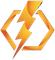 A yellow lightning bolt centered inside an open-ended hexagonal frame against a white background.