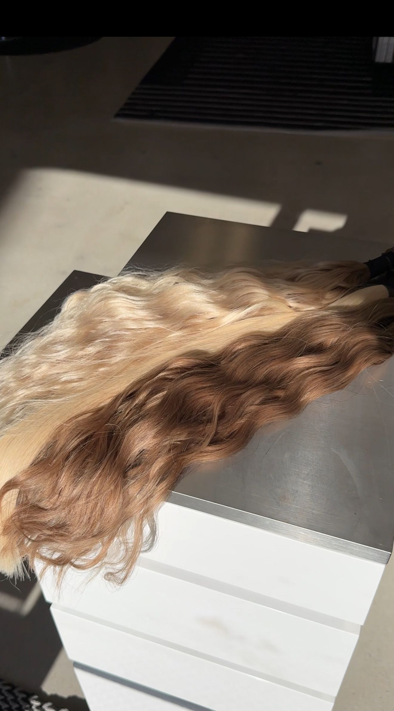Britta Human Hair Weft with Wave – Level 9/7 Combo Color Neutral Human Hair Weft