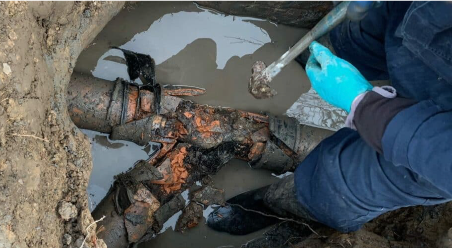 Damaged drainage.
