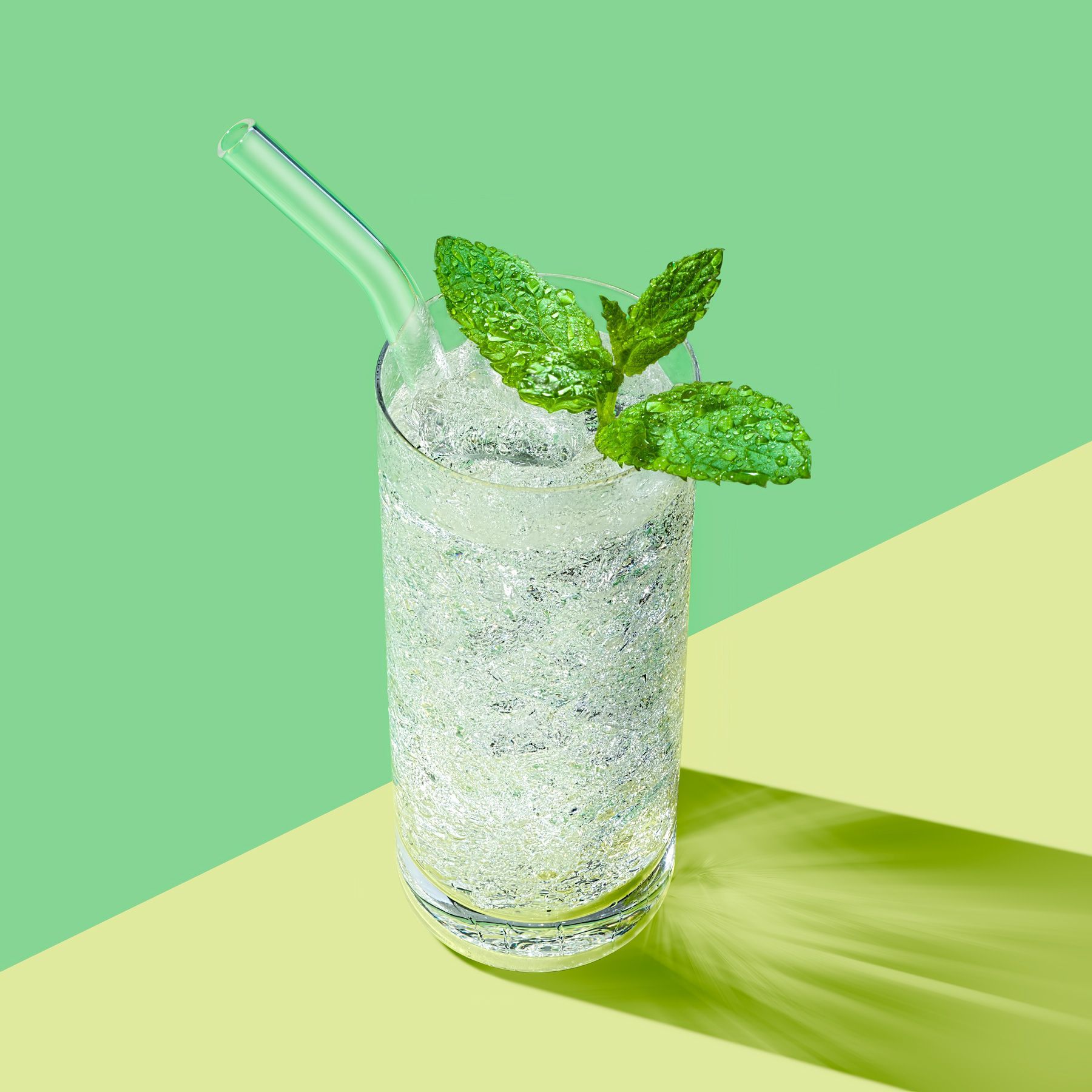 Chilled mint water drink in natural light commercial beverage photography London