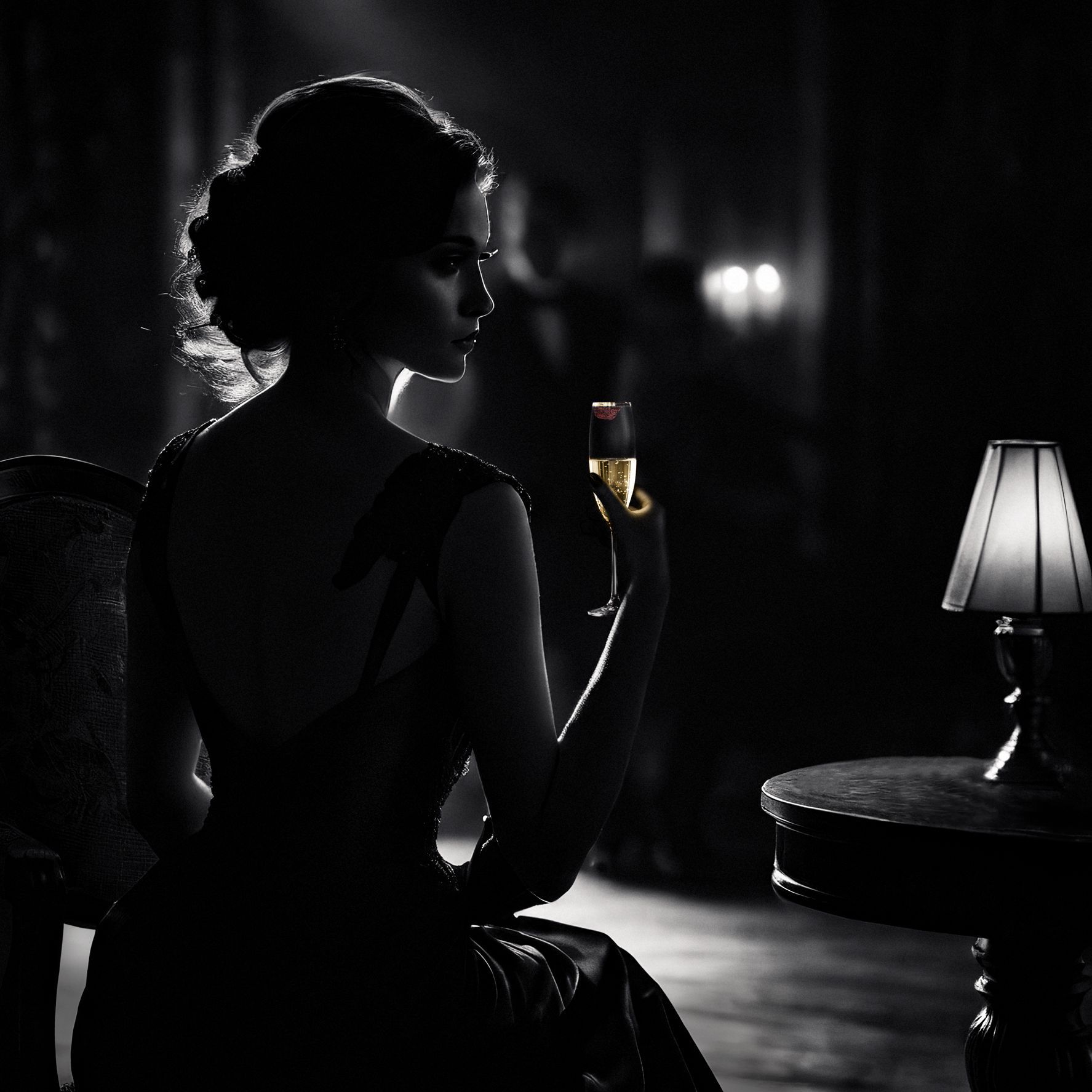 Lady with Champagne glass - commercial photography lifestyle , talent, Krzysztof Czernecki London