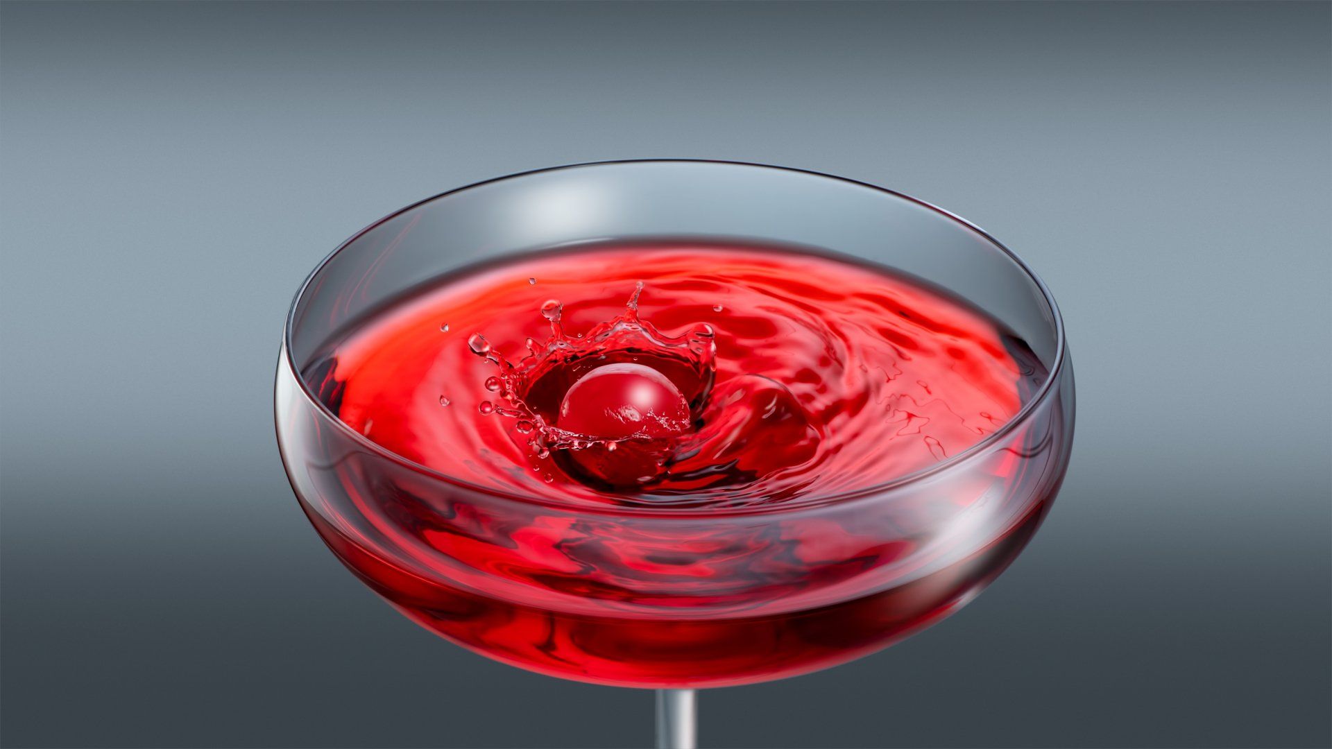 Red liquid explosion frozen at peak — creative high-speed photography, Christopher Photography