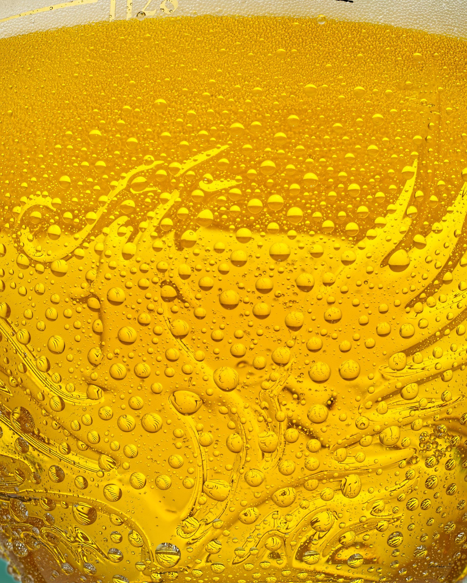 Beer glass macro photography 