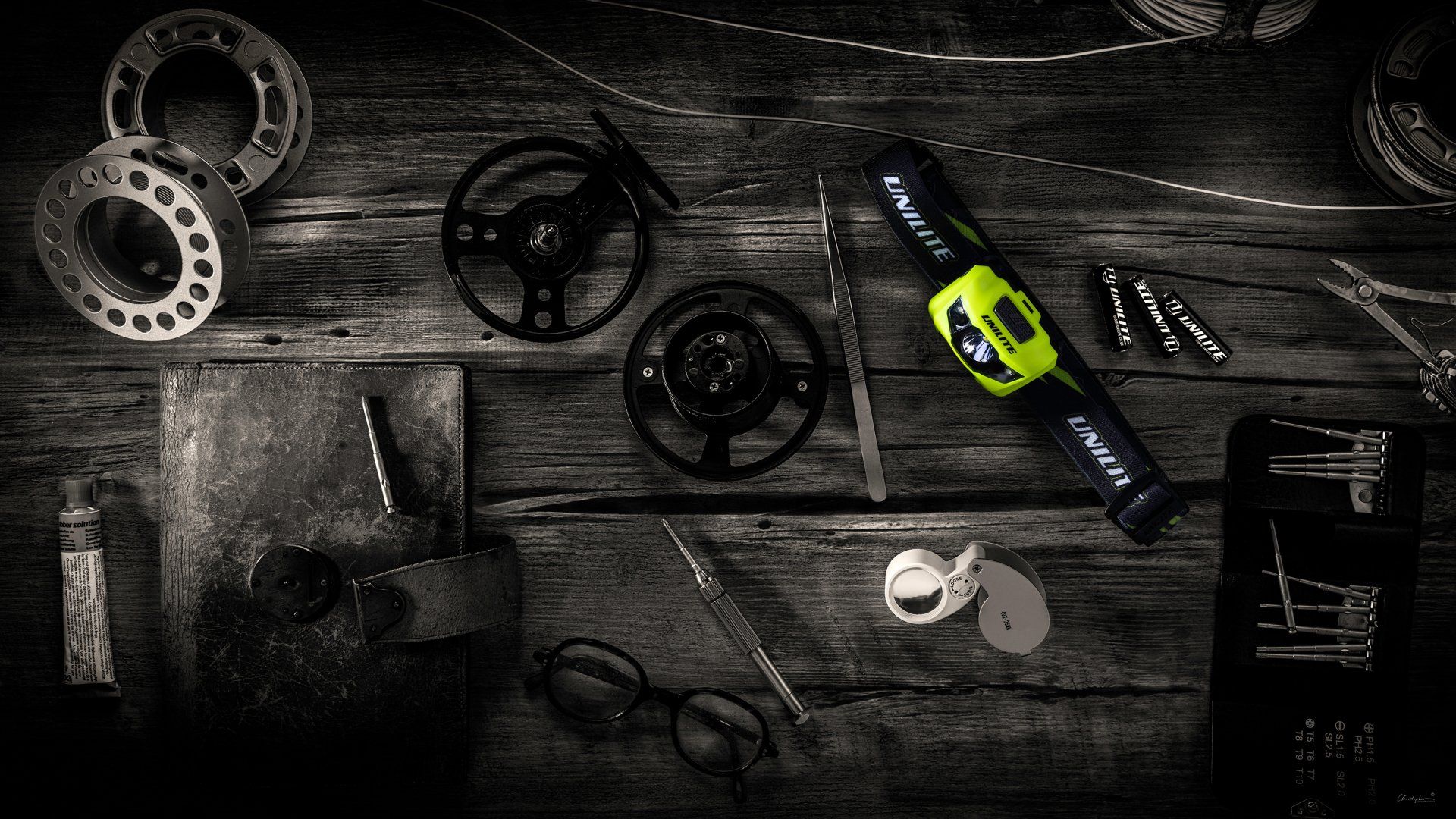 Styled flat lay product photography — commercial still life London, Krzysztof Czernecki