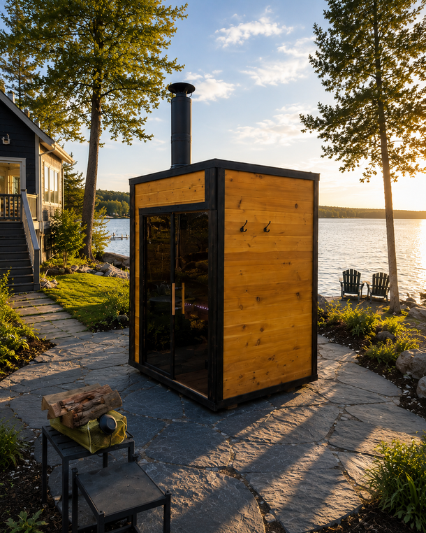 Custom Wood fired outdoor sauna for 3 people