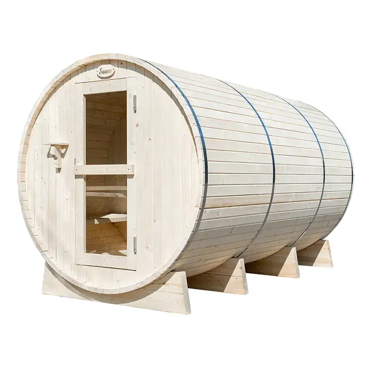 10 person barrel sauna with changing room