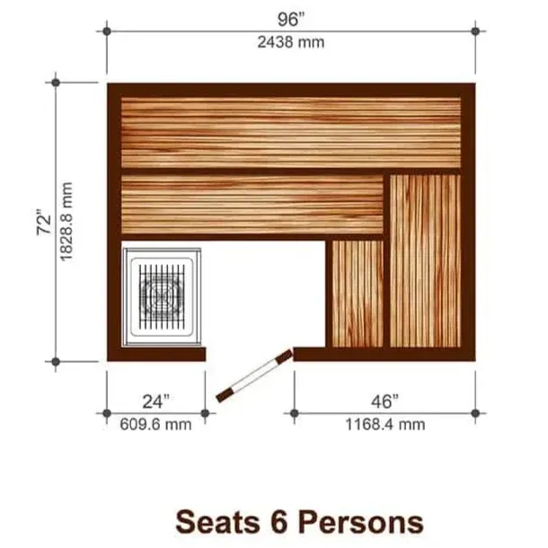 Overhead floor plan of a 96