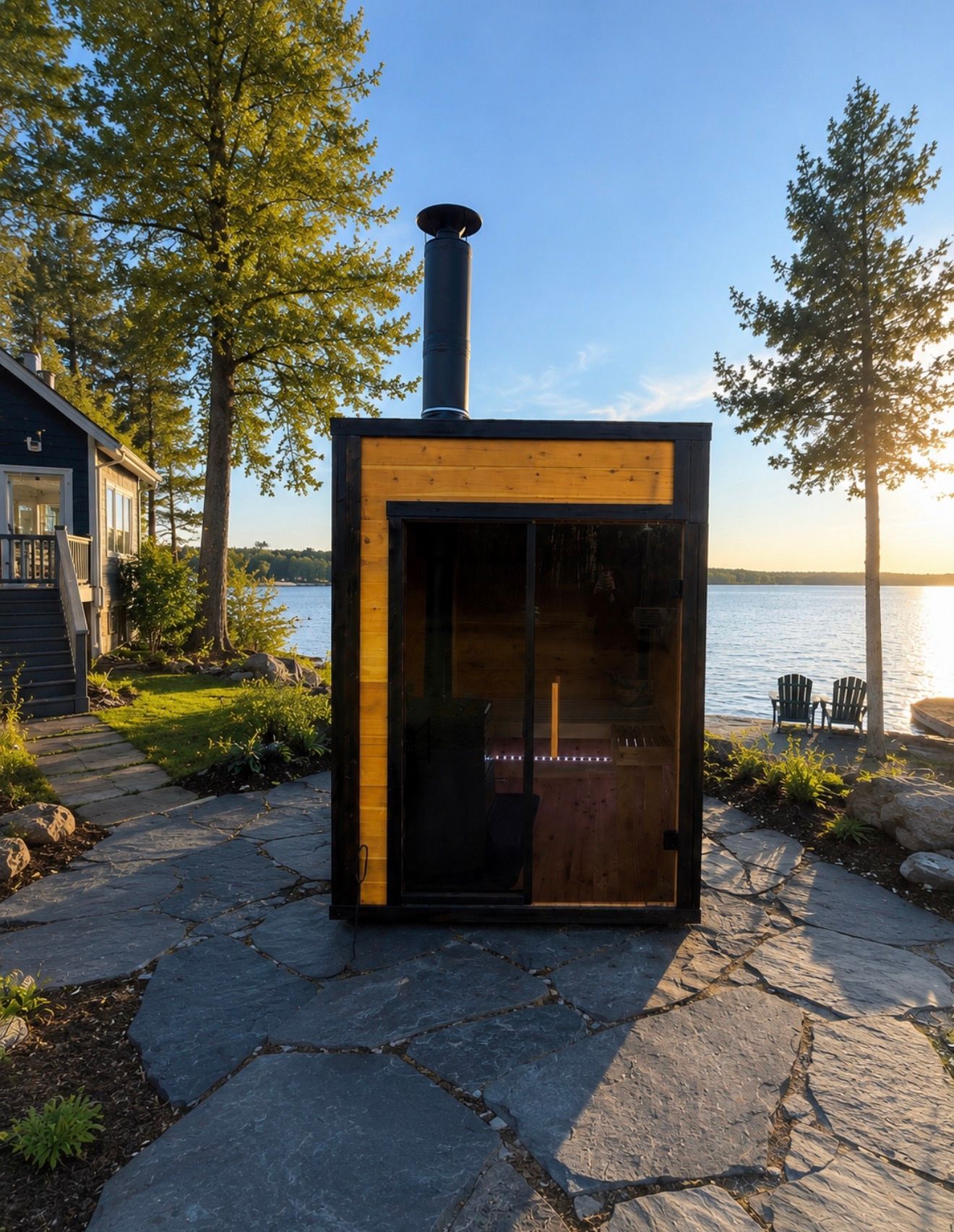 Lake side wood fired sauna