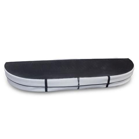 Black-and-white curved instrument case with segmented white front panel