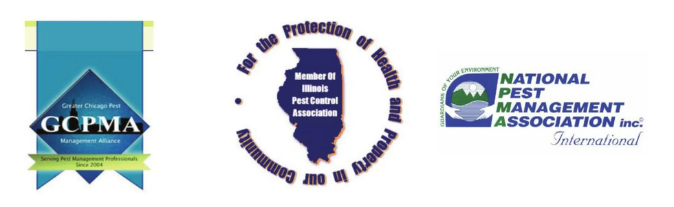 Three organization logos: GCPMA, a circular badge, and National Pest Management Association