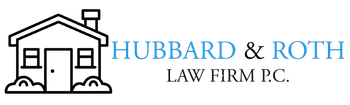 Hubbard & Roth law firm logo with a house icon and blue text on a white background