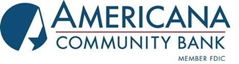 Americana Community Bank logo with a blue circle, blue text.