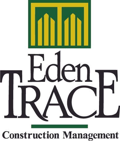 Eden Trace Construction Management logo with green and gold emblem above black text