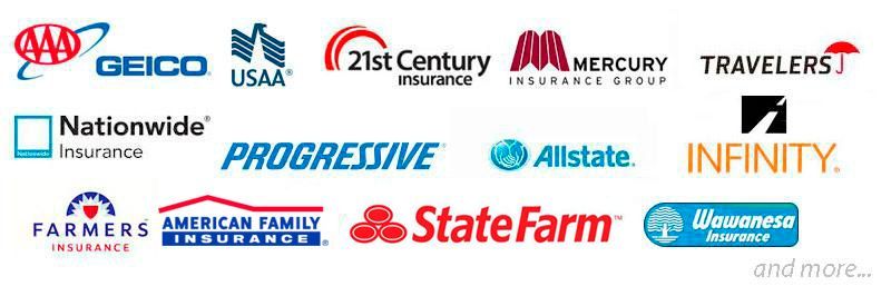 A list of insurance companies including geico and allstate