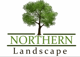 A logo for northern landscape with a tree in the middle