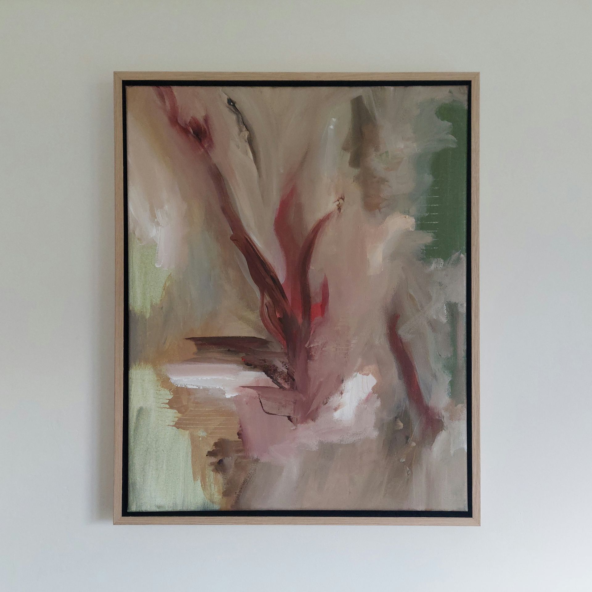 Ook voor abstracte schilderijen op maat kan je terecht bij Sanne Moonen. Dit kunstwerk wordt samen met de kunstenaar helemaal afgestemd op jouw wensen en interieur.
