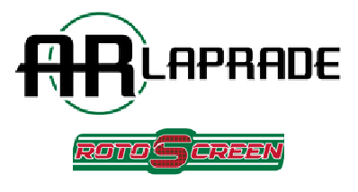 Deux logos pour une société appelée ar laprade et roto screen