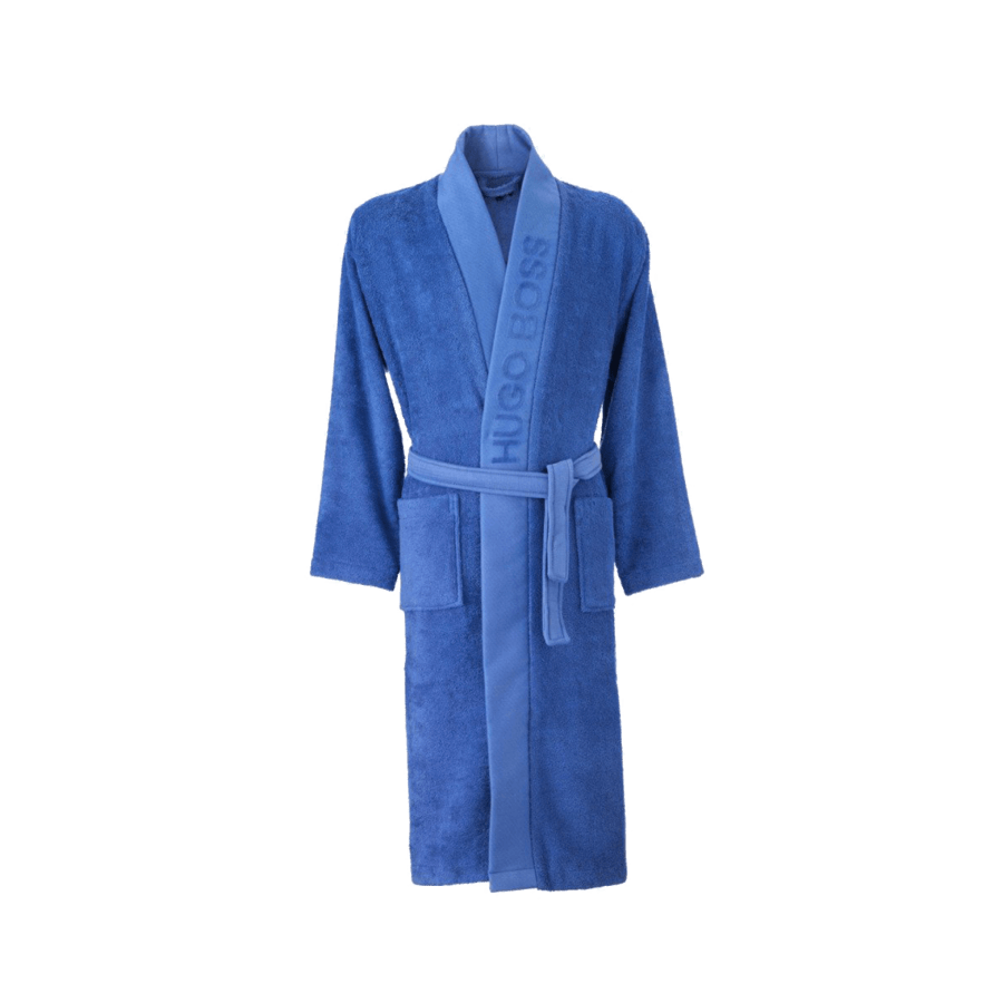 Une robe bleue avec le mot Hugo Boss dessus