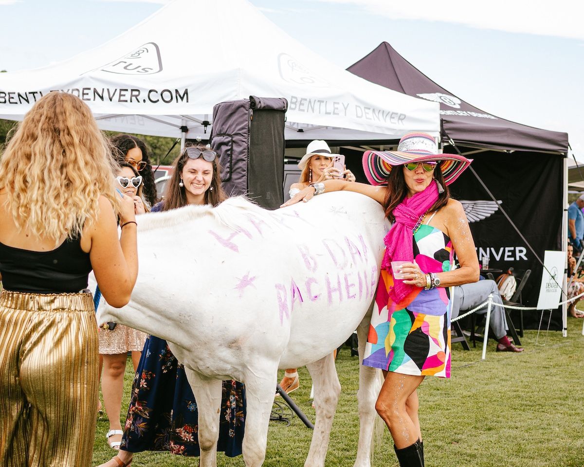 Polo pony, Santos, celebrates a birthday with Kim DeLashmit