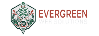 Evergreen Web Solutions logo with green floral emblem and red-green text