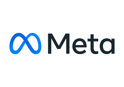 The meta logo is blue and black on a white background.