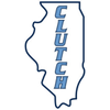 Outline of Illinois with the word &ldquo;CLUTCH&rdquo; stacked vertically in blue lettering