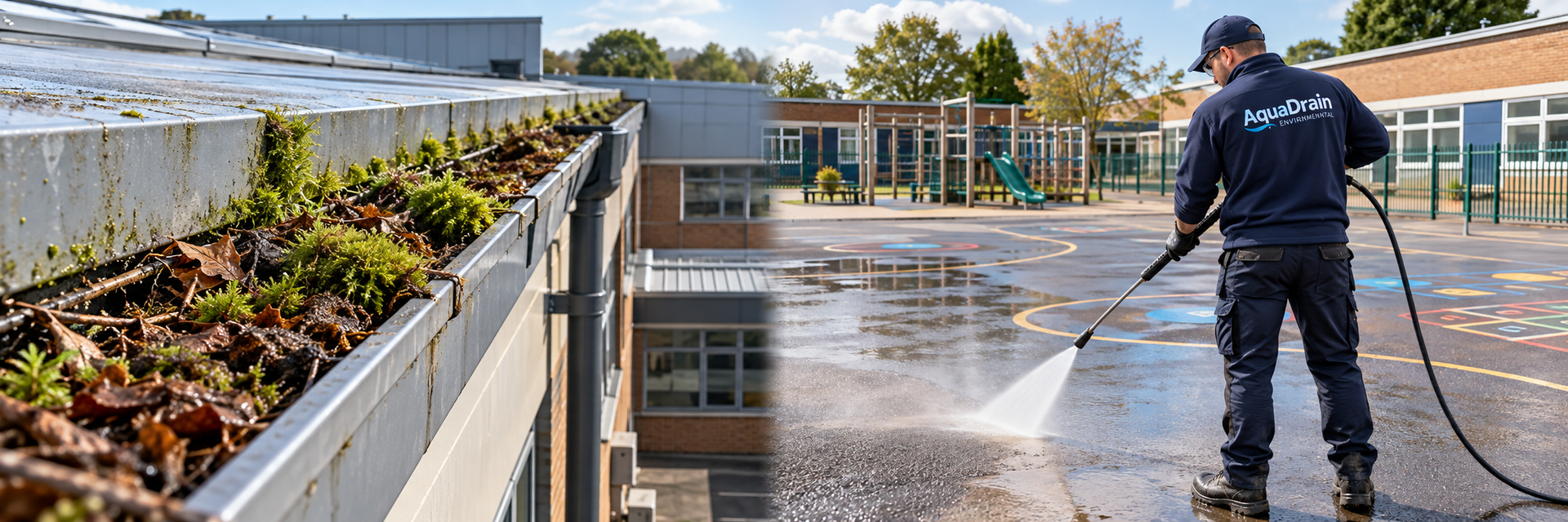 Gutter clearance and exterior cleaning