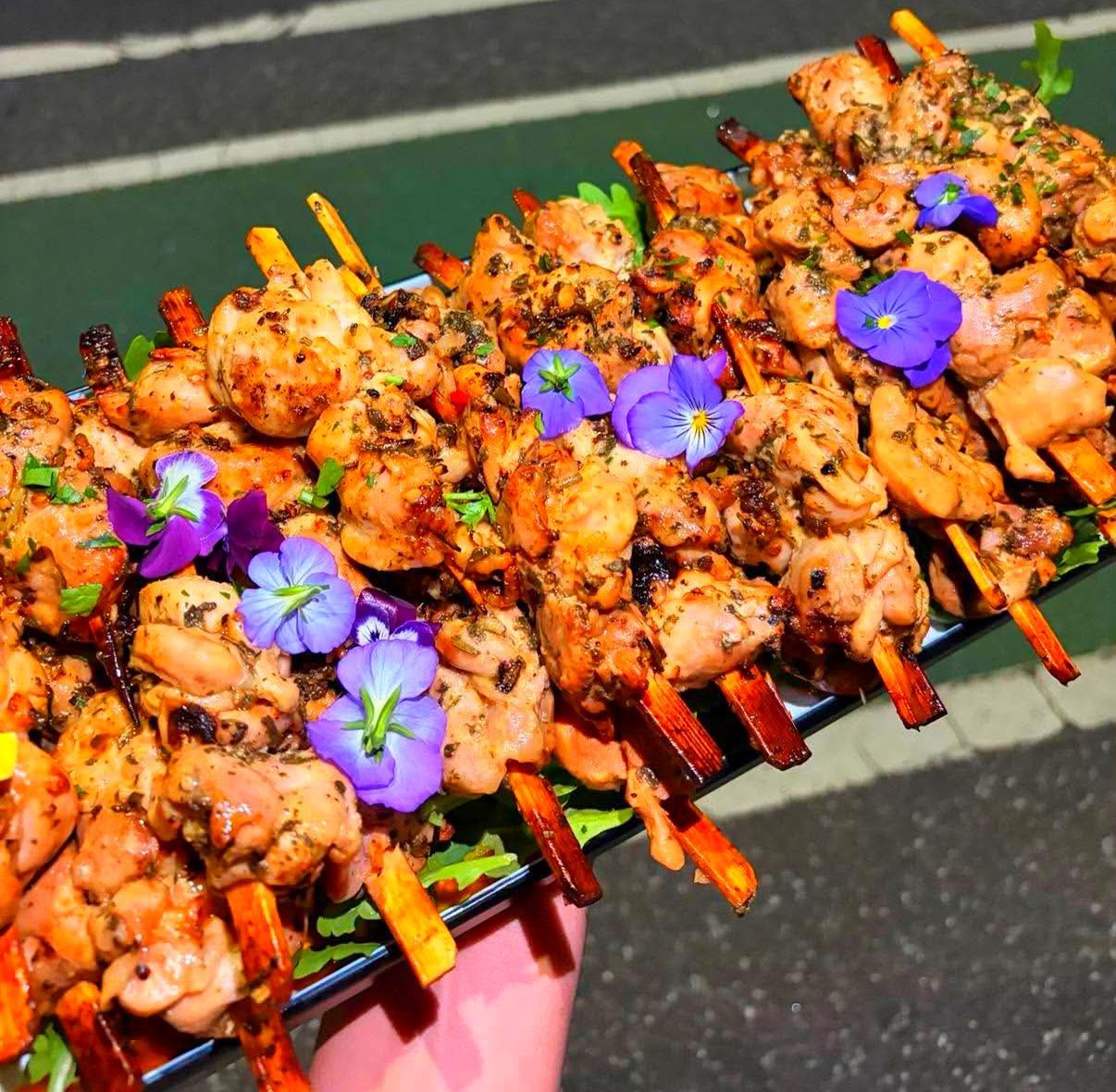 Chicken spiedini platter with grilled Italian chicken skewers for Pasta Face event catering in Melbourne