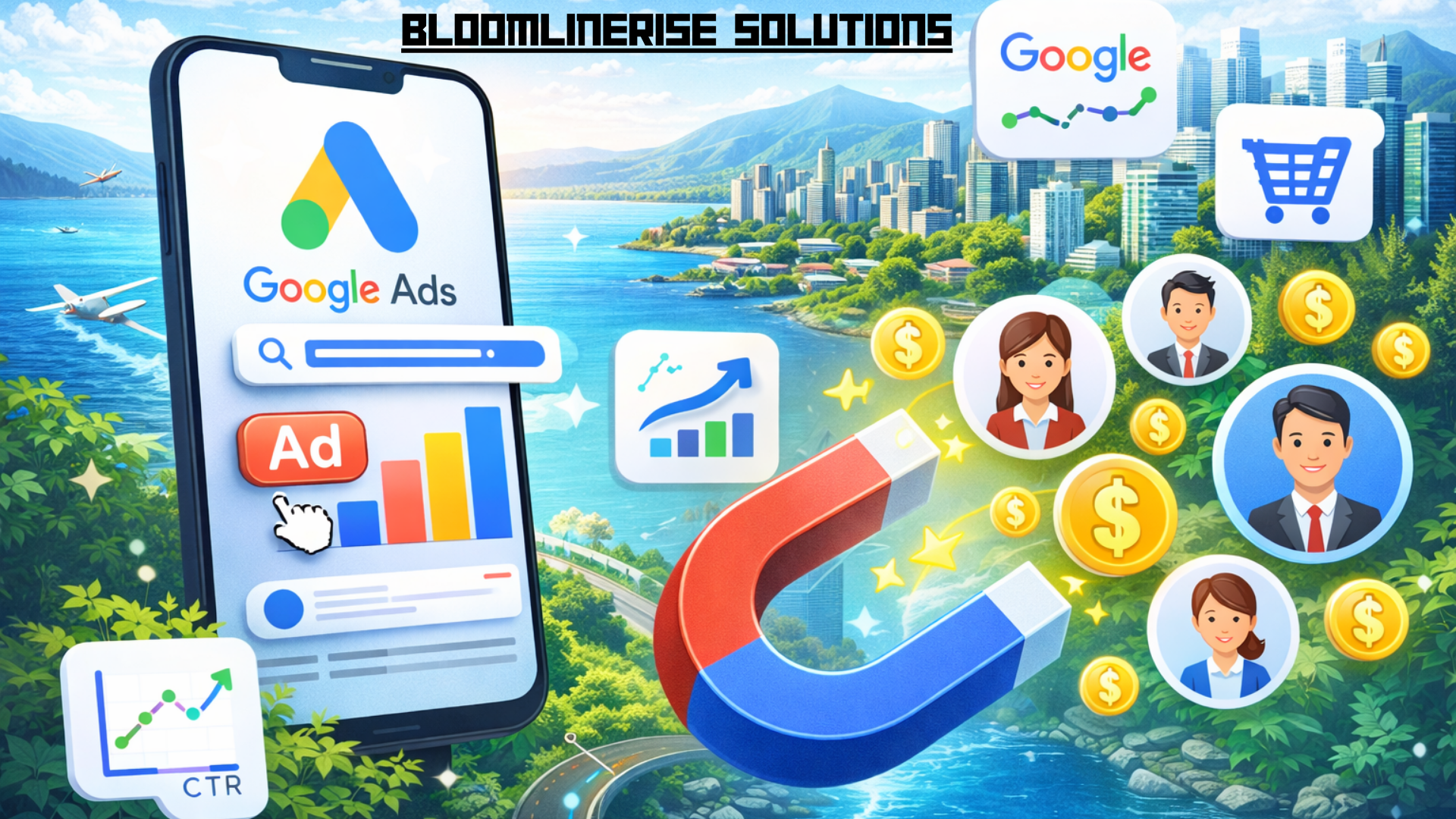 google ads services in vancouver by Bloomlinerise Solutions, digital marketing agency vancouver, small business marketing