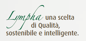 Logo “Lympha” in verde con slogan: “una scelta di Qualità, sostenibile e intelligente.”
