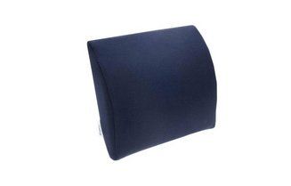 Cuscino lombare cilindrico blu scuro con parte anteriore curva