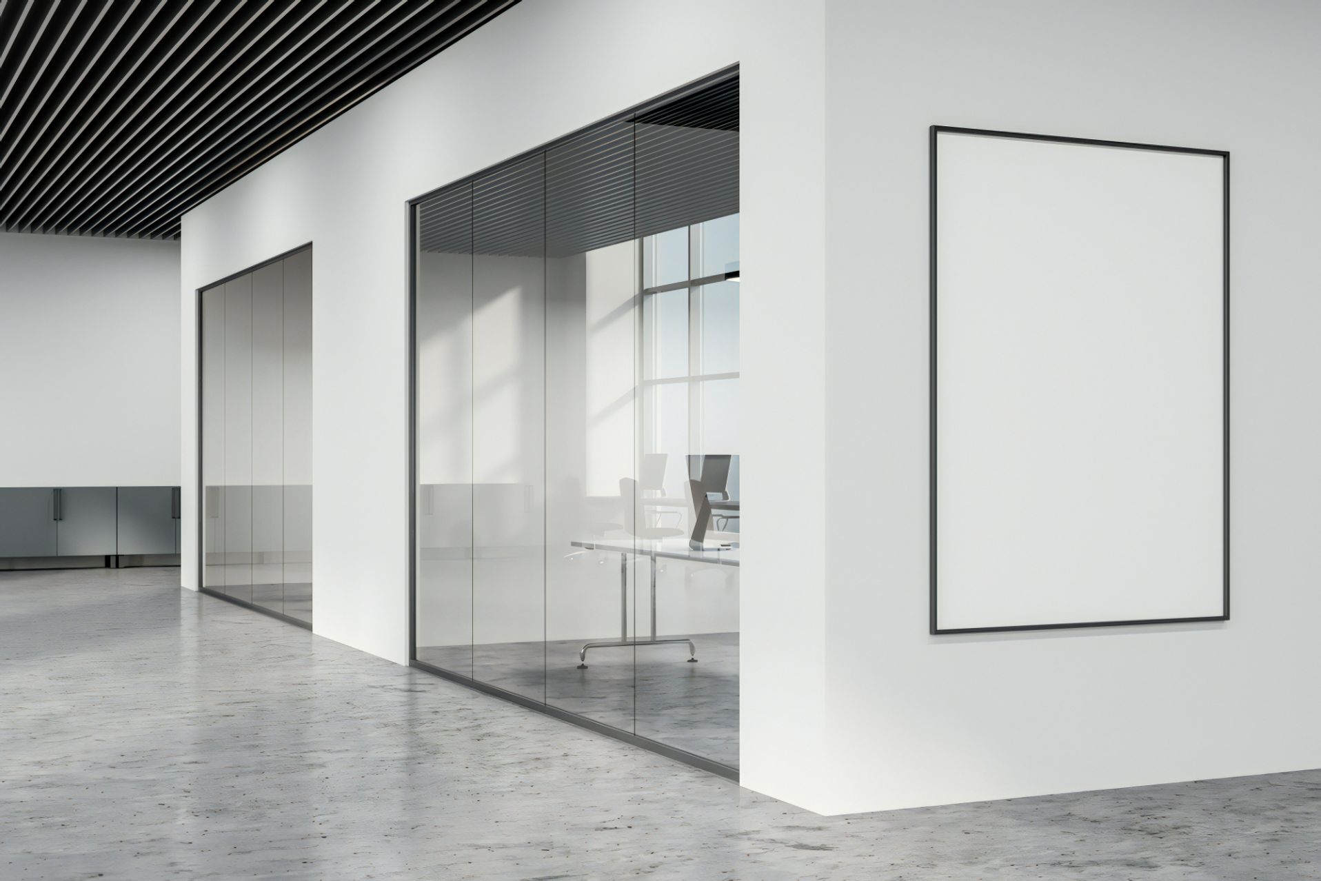 Loft Open Space Office Lobby With Black Ceiling — Cemak Constructions in Port Macquarie, NSW