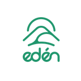 Logotipo de Green Eden con techo estilizado y arco sobre la palabra “edén”.