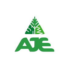 Logotipo verde de AE ​​con un icono de árbol estilizado sobre las letras.