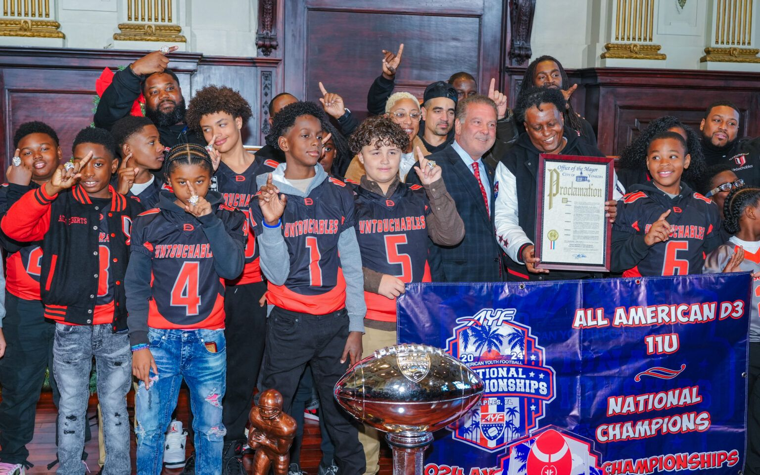 Youth football players awarded