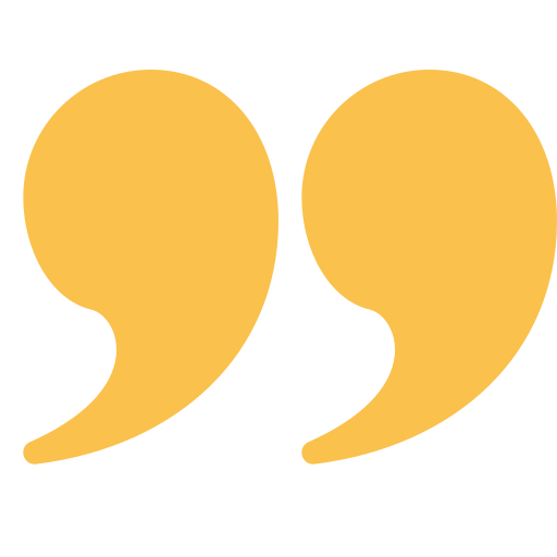 Yellow quotation marks.